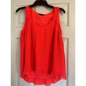 Women's Pleated Sleeveless Red Top Tank Jessica Simpson